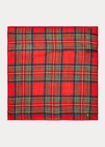 Men's Polo Ralph Lauren Tartan Wool Pocket Square | 821549ZUO